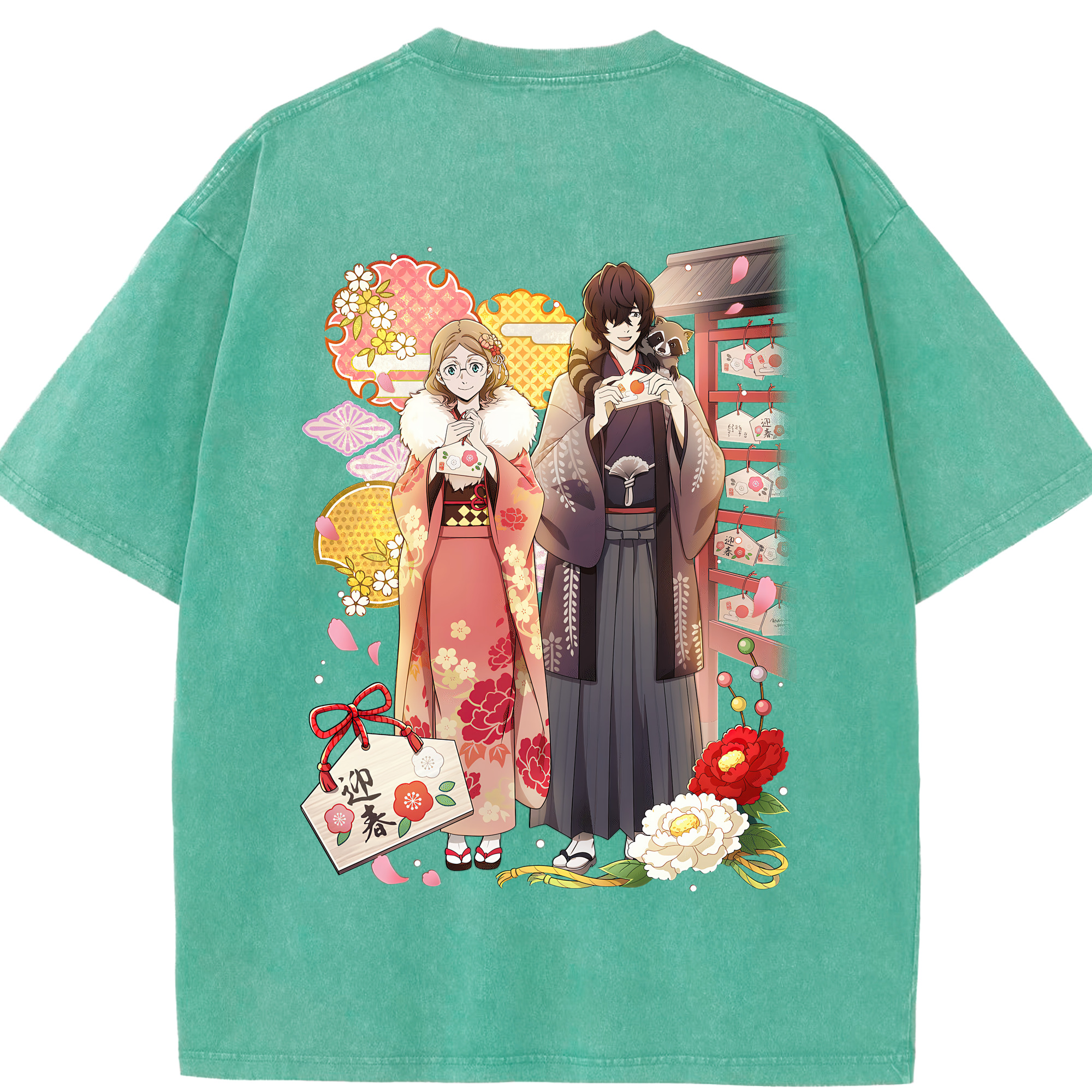 （画像用） 文豪ストレイドッグス Bungo Stray Dogs 綿100% ヴィンテージ風 半袖Tシャツ（背面プリント）